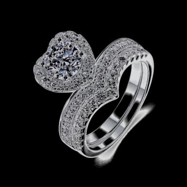 Aurora Heart Halo Ring