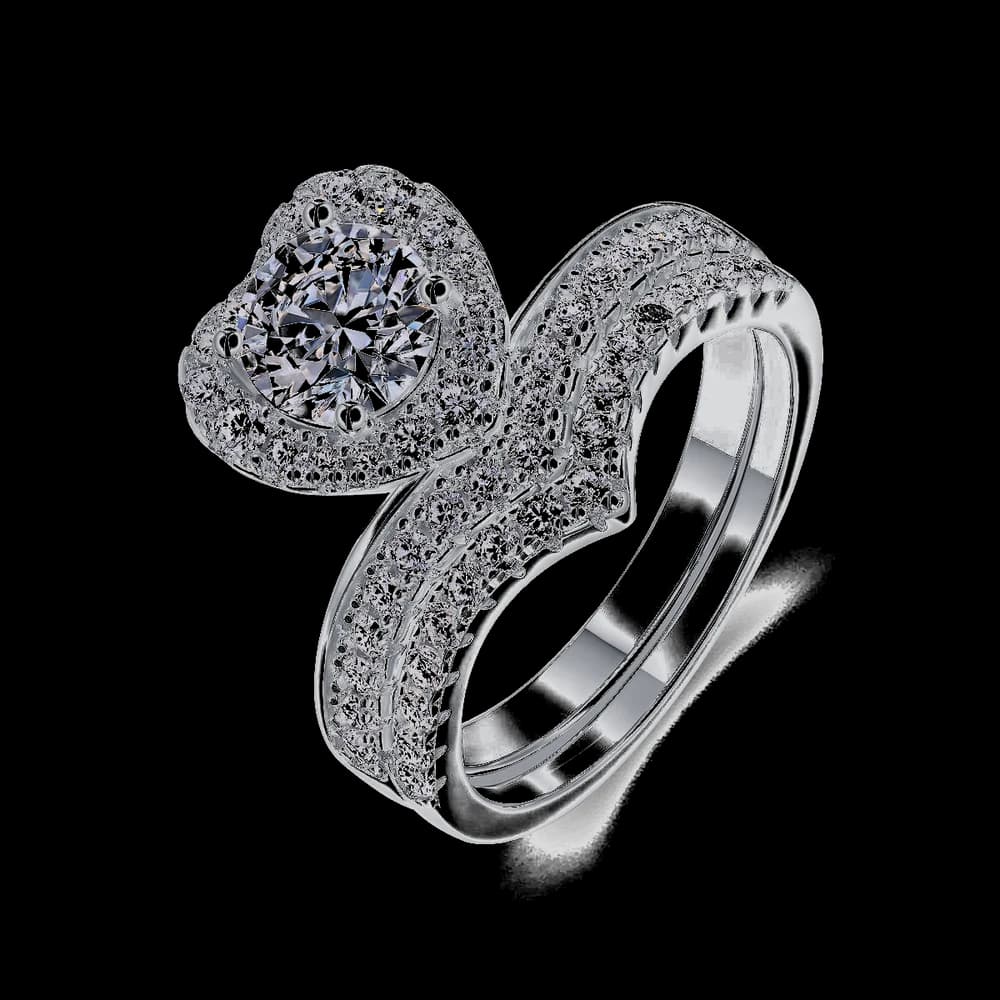 Aurora Heart Halo Ring