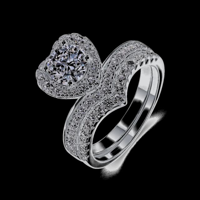 Aurora Heart Halo Ring